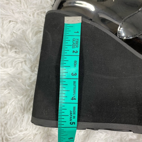 DEMONIA Trinity Clear Vinyl Knee High Platform Boots Buckles Smoke Gray Black 9 - Picture 11 of 14